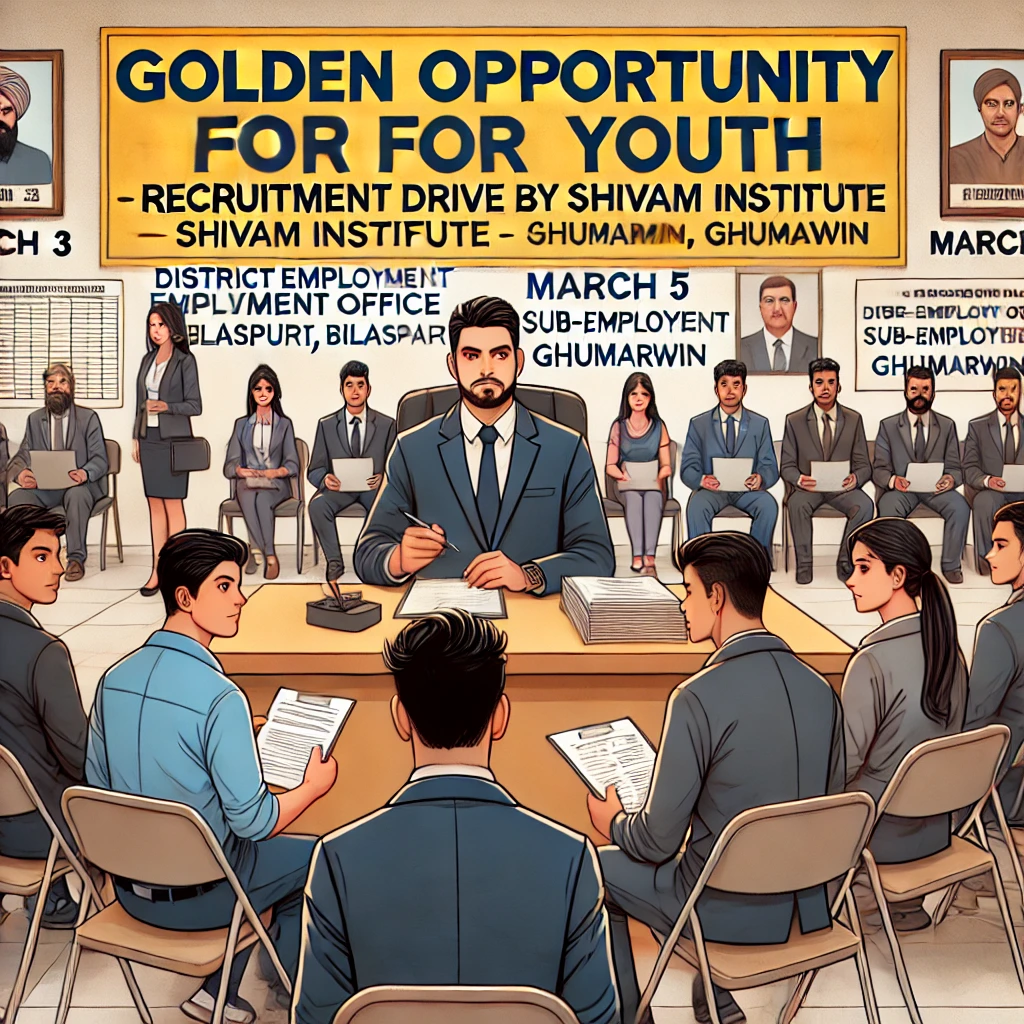 This is a golden opportunity for the youth to get a job