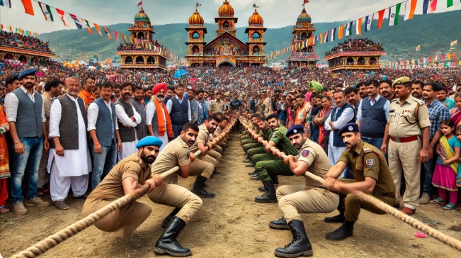 Himachal Police winner in men's category of tug of war