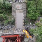 Himachal: Truck loaded with cement fell down due to breaking of bridge